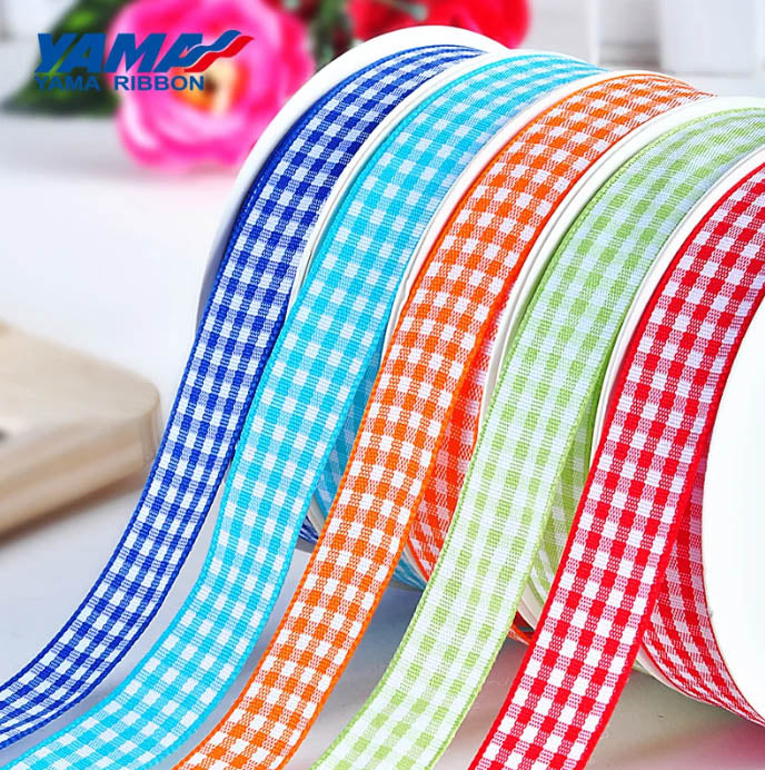 YAMA Polyester Gingham Plaid Fabric Ribbon 27788