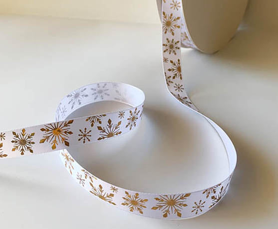 YAMA 16MM White Christmas Ribbon 47700