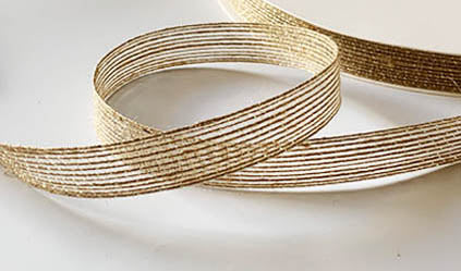 Yama 16MM Linen Gold Line Ribbon 23687