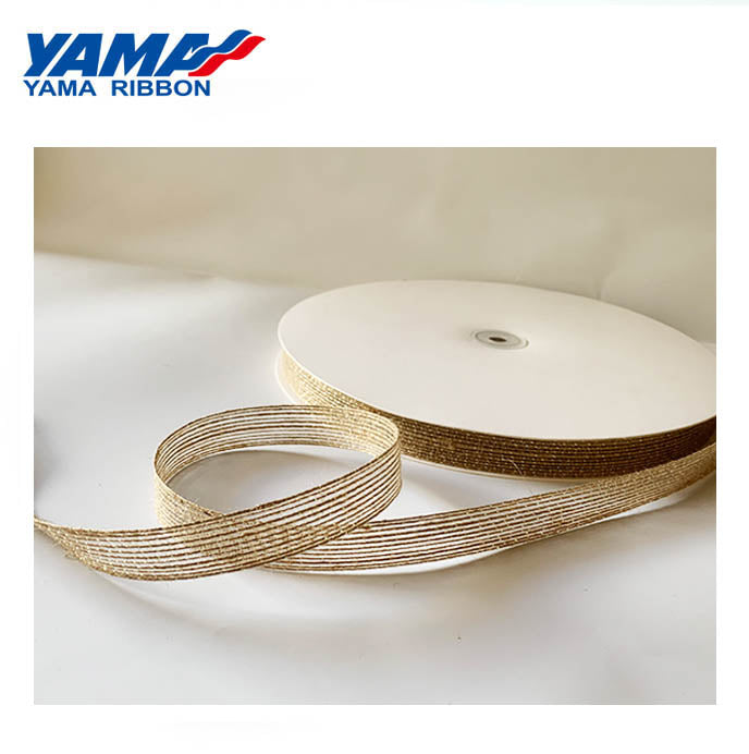 Yama 16MM Linen Gold Line Ribbon 23687