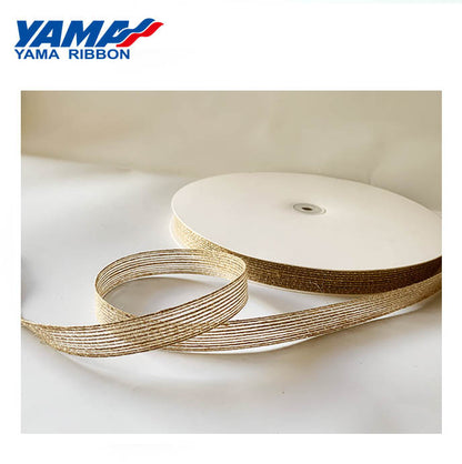 Yama 16MM Linen Gold Line Ribbon 23687