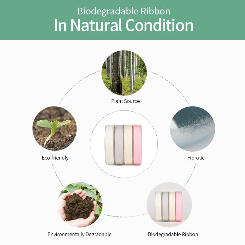 YAMA Recycled Wood Fiber Tencel Natural Biodegradable Ribbon 28027