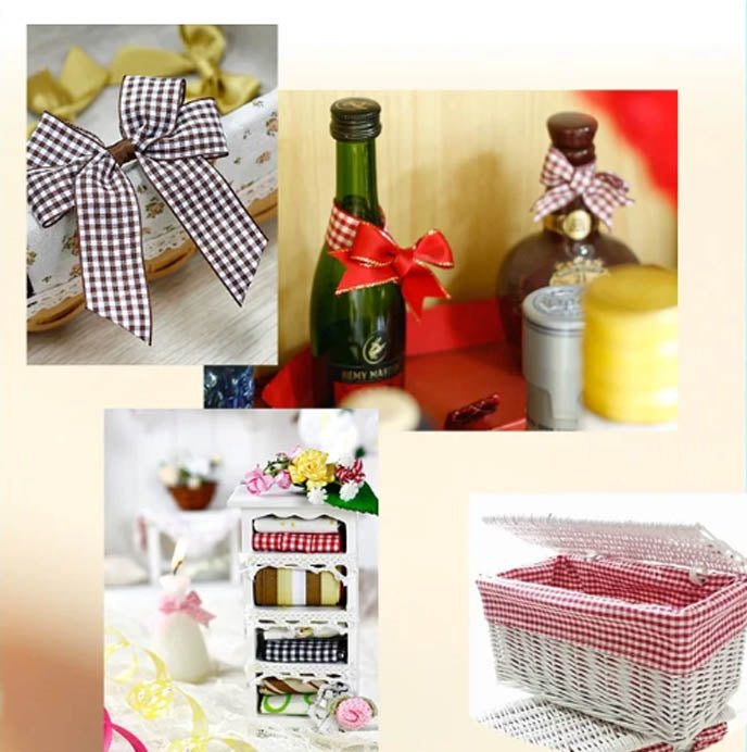 YAMA Polyester Gingham Plaid Fabric Ribbon 27788