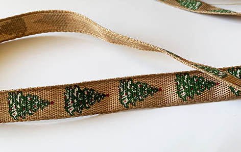 Yama 16MM Linen Ribbon Christmas Printed 31199