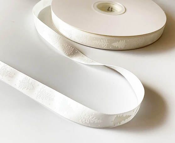 YAMA 16MM Satin White Christmas Ribbon 37700