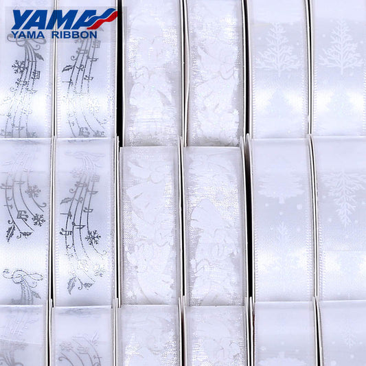 YAMA 16MM Satin White Christmas Ribbon 37700