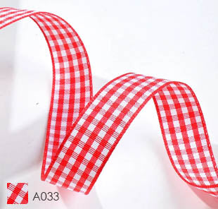 YAMA Polyester Gingham Plaid Fabric Ribbon 27788