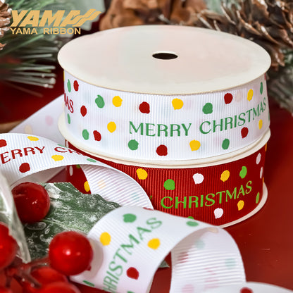 Yama 9MM/25MM Width Christmas Foil Gold Printed Ribbon 46600