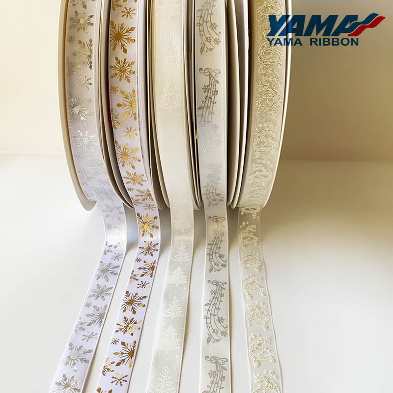 YAMA 16MM Satin White Christmas Ribbon 37700